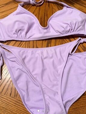 wild fable Lavender Bikini Set with Tie Straps